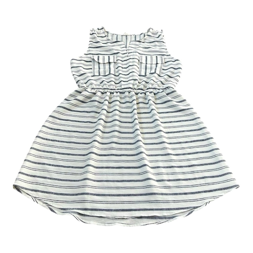 mine White and Navy Striped Sleeveless Dress